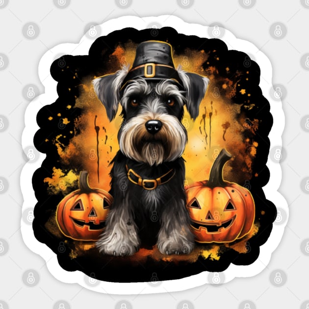 Amish Schnauzer Halloween Design Sticker by NatashaCuteShop